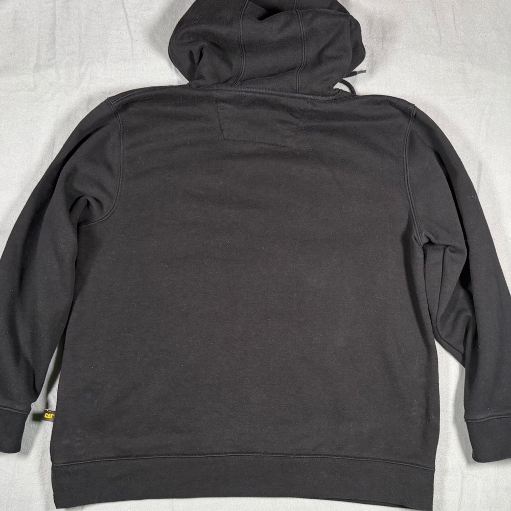 CAT Caterpillar Crossover Neck Graphic Hoodie Black Size Womens Large Workwear - Picture 2 of 8